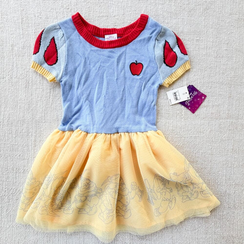 NWT Disney Snow White Sweater Knit & Tulle Dress XS or 4/5